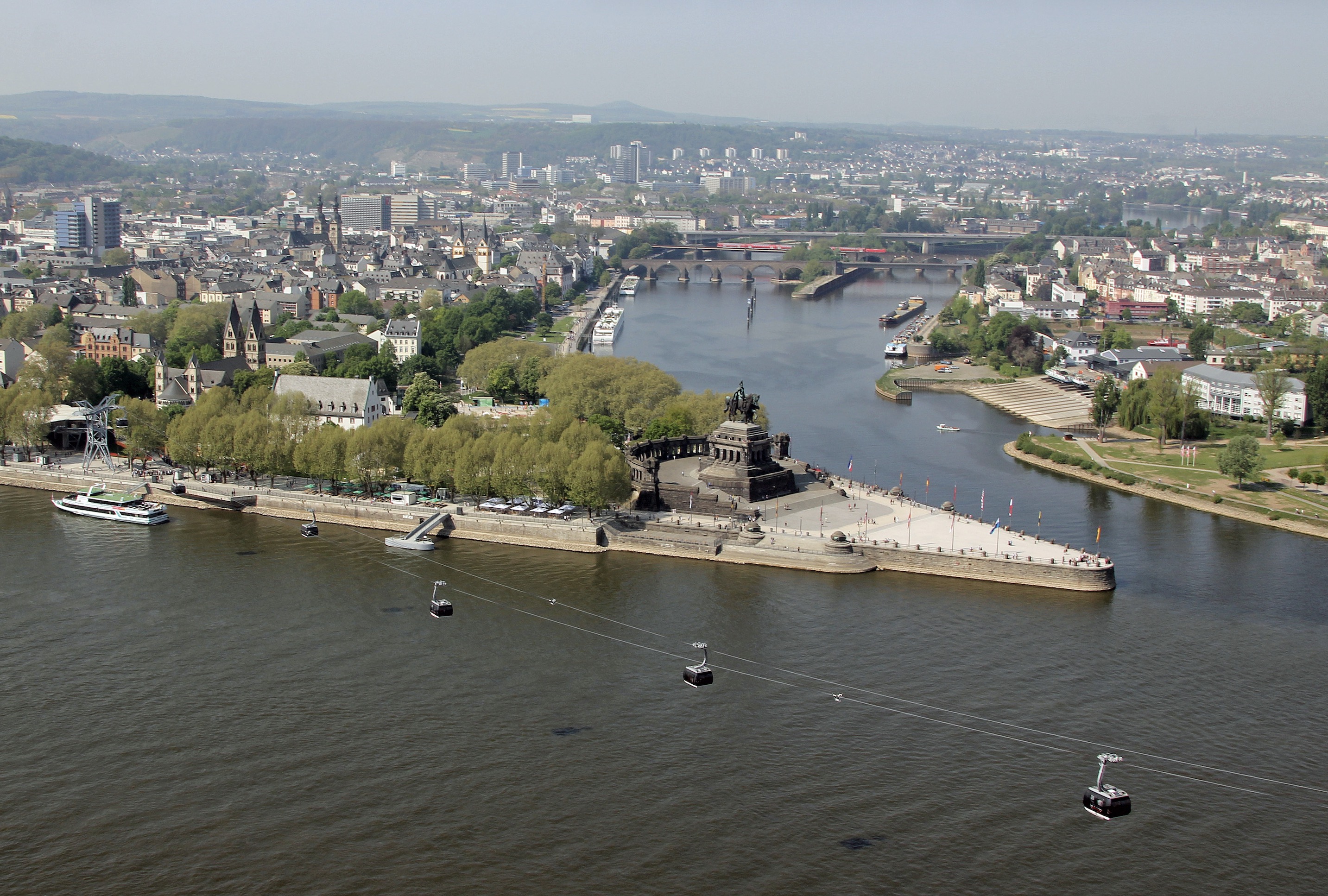 Das Deutsche Eck in Koblenz, Zusammenfluss von Rhein und Mosel