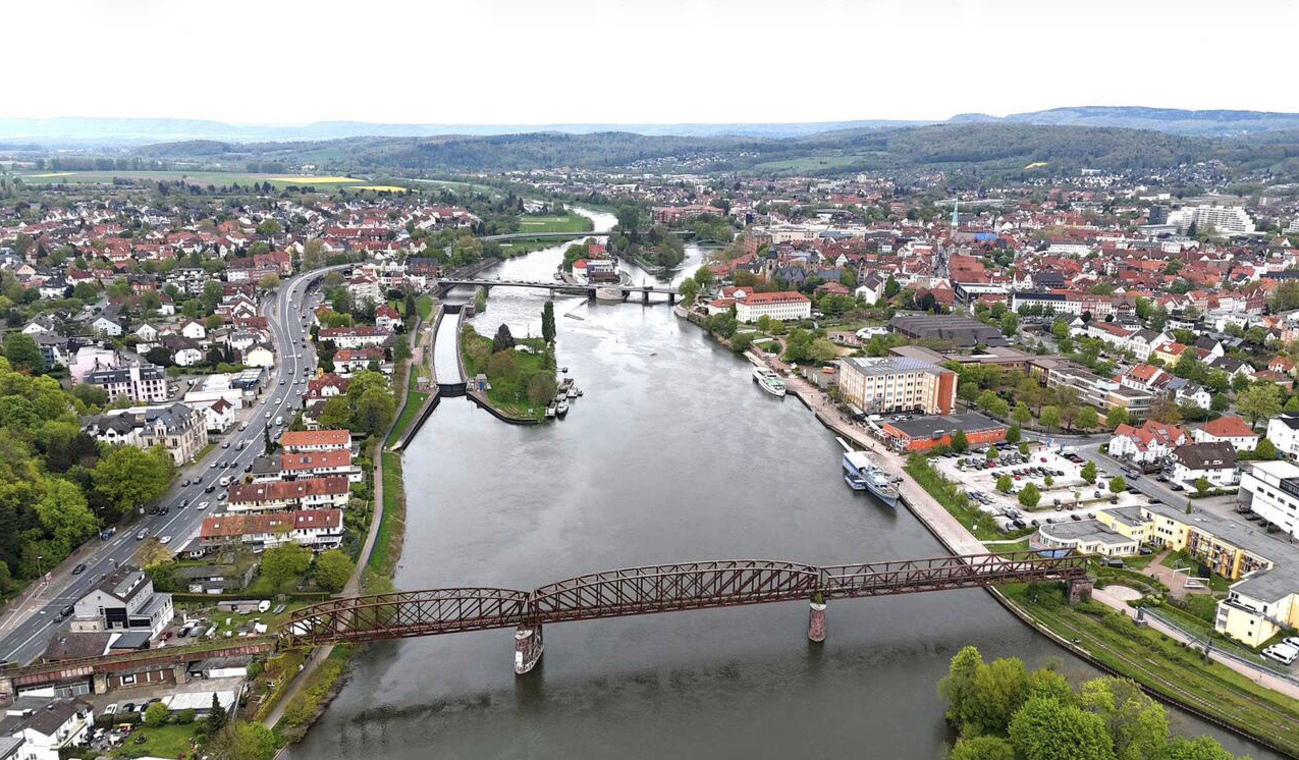Hameln an der Weser aus der Luft